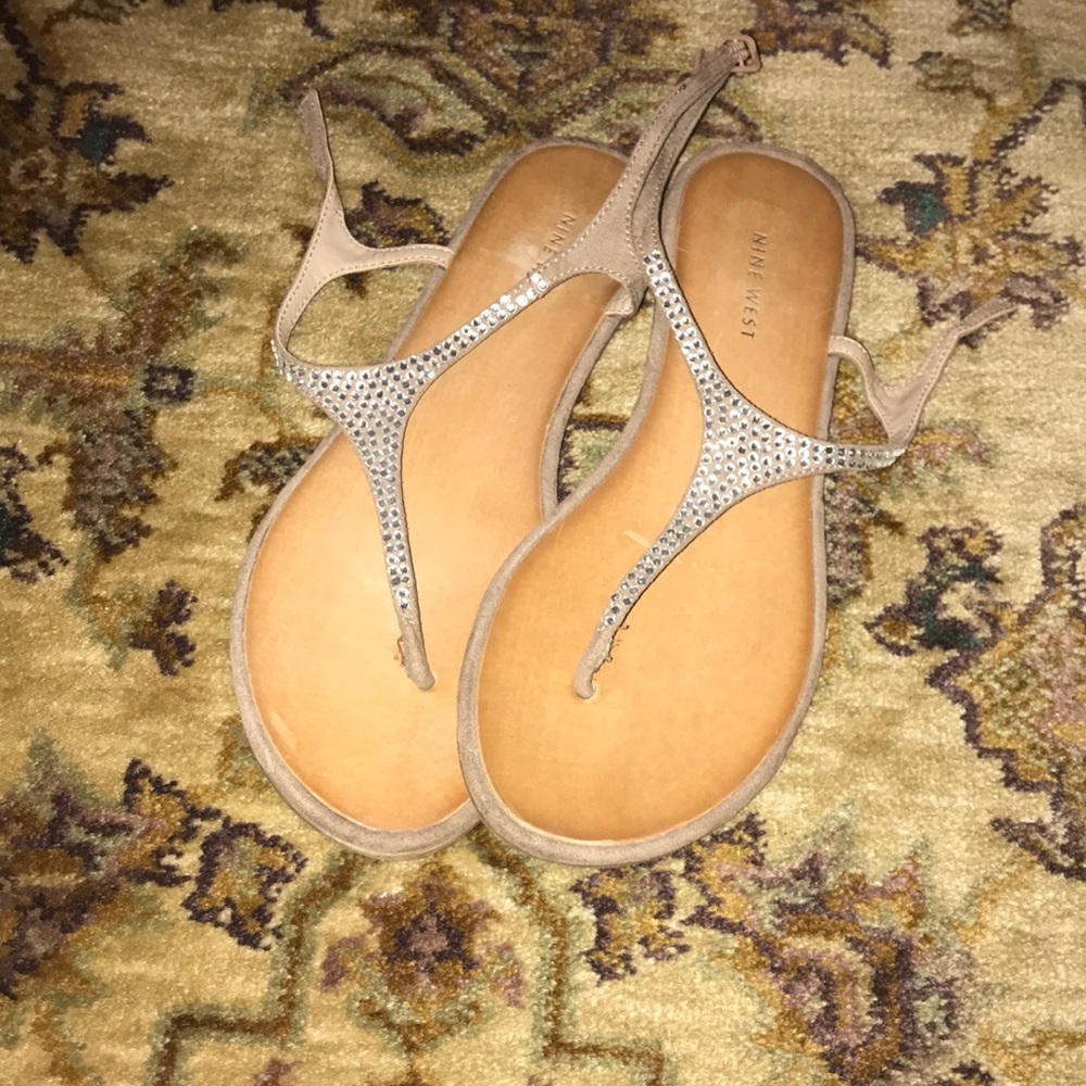 nine west rinestone sandals